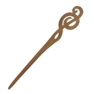 CrystalMood Handmade Carved Lignum-Vitae Wood Musical Note Hair Stick